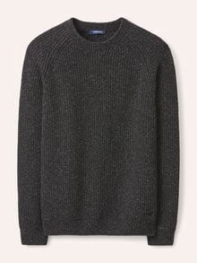 Rundhalspullover in Tweed Optik Anthrazit