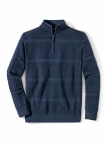 Strukturtroyer Pima Cotton Jeansblau