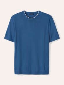 Feinstrick Shirt Rauchblau