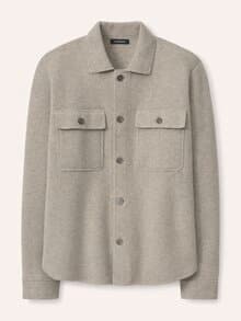 Hemdjacke aus Merinowolle Natur Melange