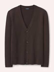 Milano Cardigan mit Baumwolle Dunkelbraun