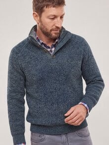 Thermo Troyer aus Wollmischung Marine