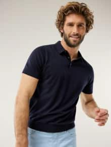 Premium Strickpolo Marine