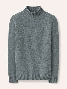 Stehkragen-Pullover in Boucle Optik Grau