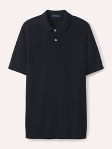 Strickpolo Klimastruktur Marine