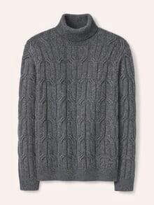 Rollkragenpullover mit Yakwolle Grau