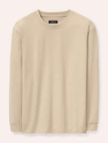 Langarmshirt aus Baumwollmix Sand