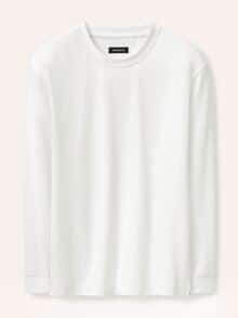 Langarmshirt aus Baumwollmix Weiß