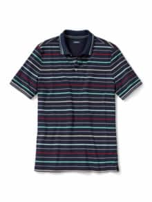Comfort-Flex Polo Streifen Blau/Mint