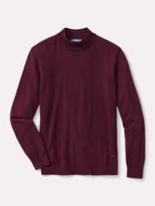 Stehbund-Pullover Merino Extrafein Bordeaux