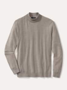 Stehbund-Pullover Merino Extrafein Natur