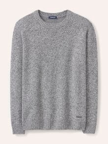 Lammwoll-Pullover Nahtlos Grau Melange