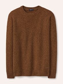 Lammwoll-Pullover Nahtlos Cognac