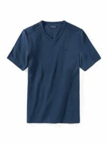 Zu schade für drunter-Shirt V-Neck Mittelblau