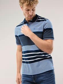 Pique-Polo Hitzefrei Streifen Marine