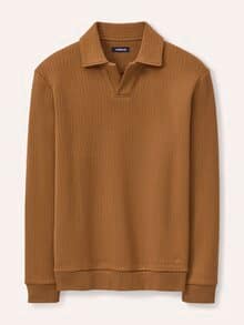 Troyer aus Baumwolle Cognac