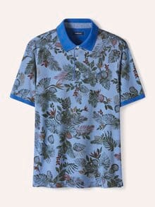 Tropical Polo Druck Blau