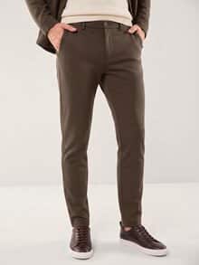 Anzug-Chino aus elast. Material Braun