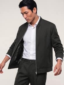 Anzug-Blouson mit Stehkragen Schwarz