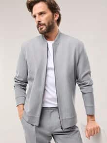 Anzug-Blouson mit Stehkragen Grau