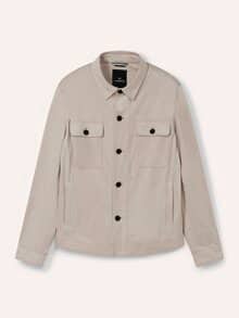 Hemdjacke aus Microvelours Beige
