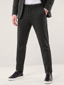 Anzug-Chino aus elast. Material Schwarz