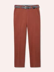 Extraglatt-Stretchbund-Chino Rotbraun