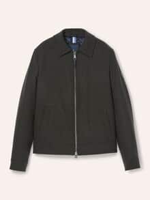 Blouson aus Wollmischung Oliv