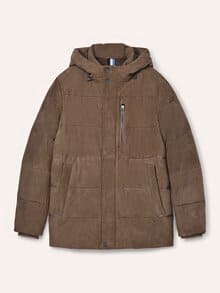 Steppjacke aus Ziegenvelours Beige