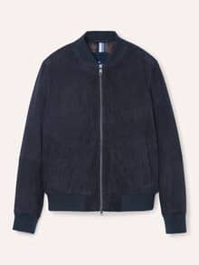 Blouson aus Ziegenvelours Marine