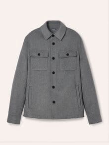 Doubleface Hemdjacke Hellgrau