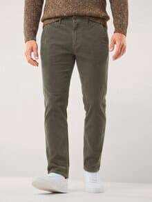 Cordhose aus weicher Baumwolle Oliv