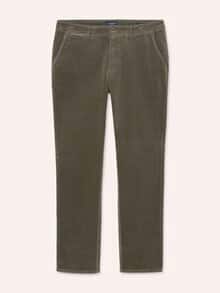 Cordhose aus weicher Baumwolle Oliv