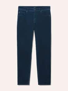 Five Pocket aus feinem Cord Rauchblau