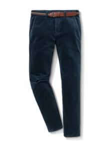 Gürtel-Cord Chino Jeansblau