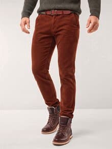 Gürtel-Cord Chino Rostbraun