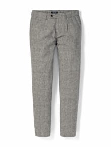 Wohlfühl Leinen-Hose Karo Schwarz