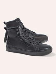 Leder-Schnürer Hightop Blau