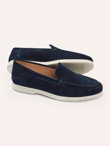 Velours-Loafer Blau