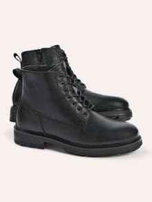 Robuster Lederstiefel Schwarz