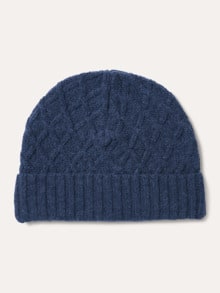 Aran-Mütze Jeansblau