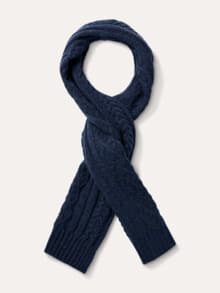 Aran-Schal Jeansblau