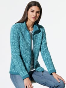 Strickjacke Stern Gletscherblau