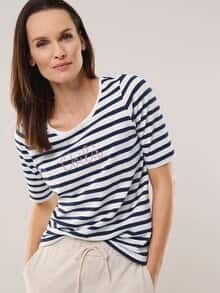 Ringelshirt Voilà Marine/Weiß