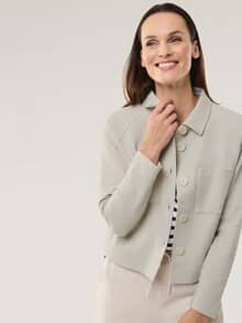 Jersey Twill Jacke Kiesel