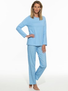 Pyjama Everynight Hellblau Blumen