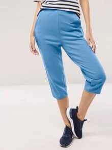 Baumwollstretch Caprihose Jeansblau