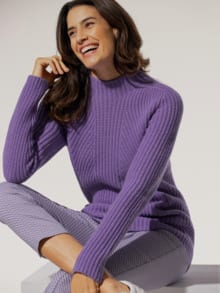 Cashmino Pullover Nahtlos Lavendel