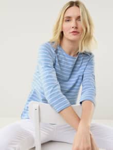 Ringelshirt la Ville Skyblue/Weiß