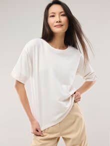 Streifenshirt Seersucker Sand